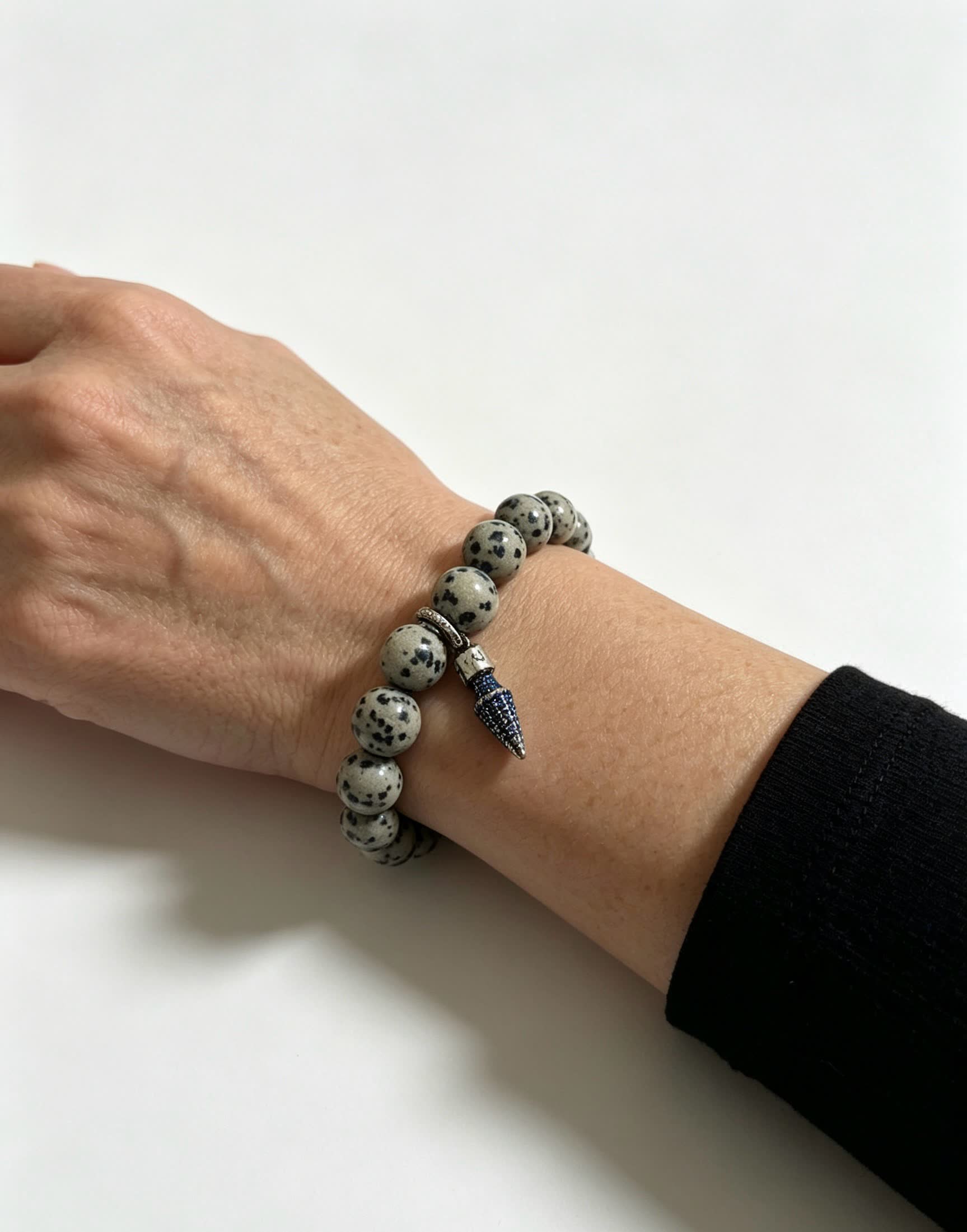 Chrome Hearts Beaded Bracelet with Silver and Blue Accents